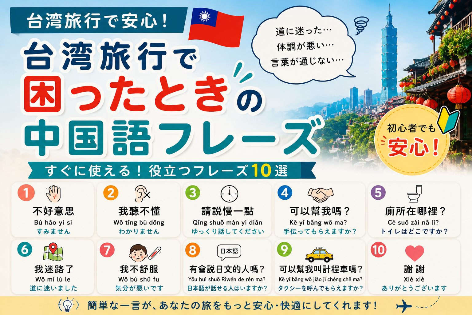台湾旅行の便利フレーズガイド